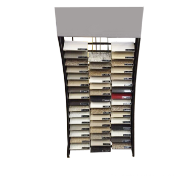 Metall Material Bodenbelag Custom Marmor Einzelhandel Showroom Werbe-Qualität Wasserfall Stein Display Rack